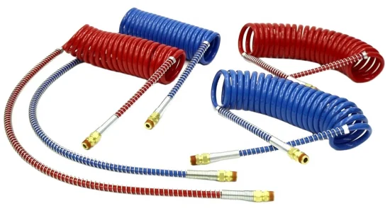Suzi Coiled Air Brake Hose Set Nylon Tubing Red and Blue with 12